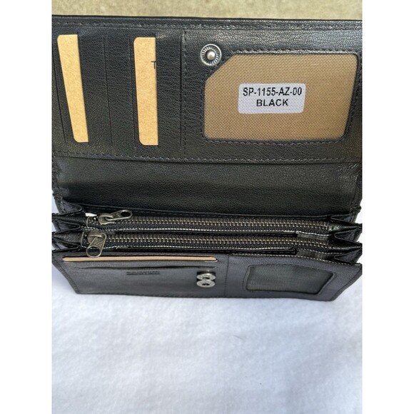 SPIKES & SPARROW Black Leather Bi Fold Multiple Compartment Smith Wallet New - Picture 4 of 6